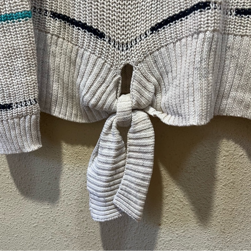Nic & Zoe Striped Tie Front Sweater - Picture 3 of 5